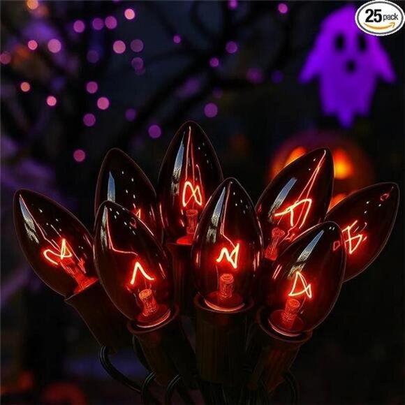 25Ft Halloween Dark Purple String Lights, C9 Black Purple String Lights - Picture 8 of 8